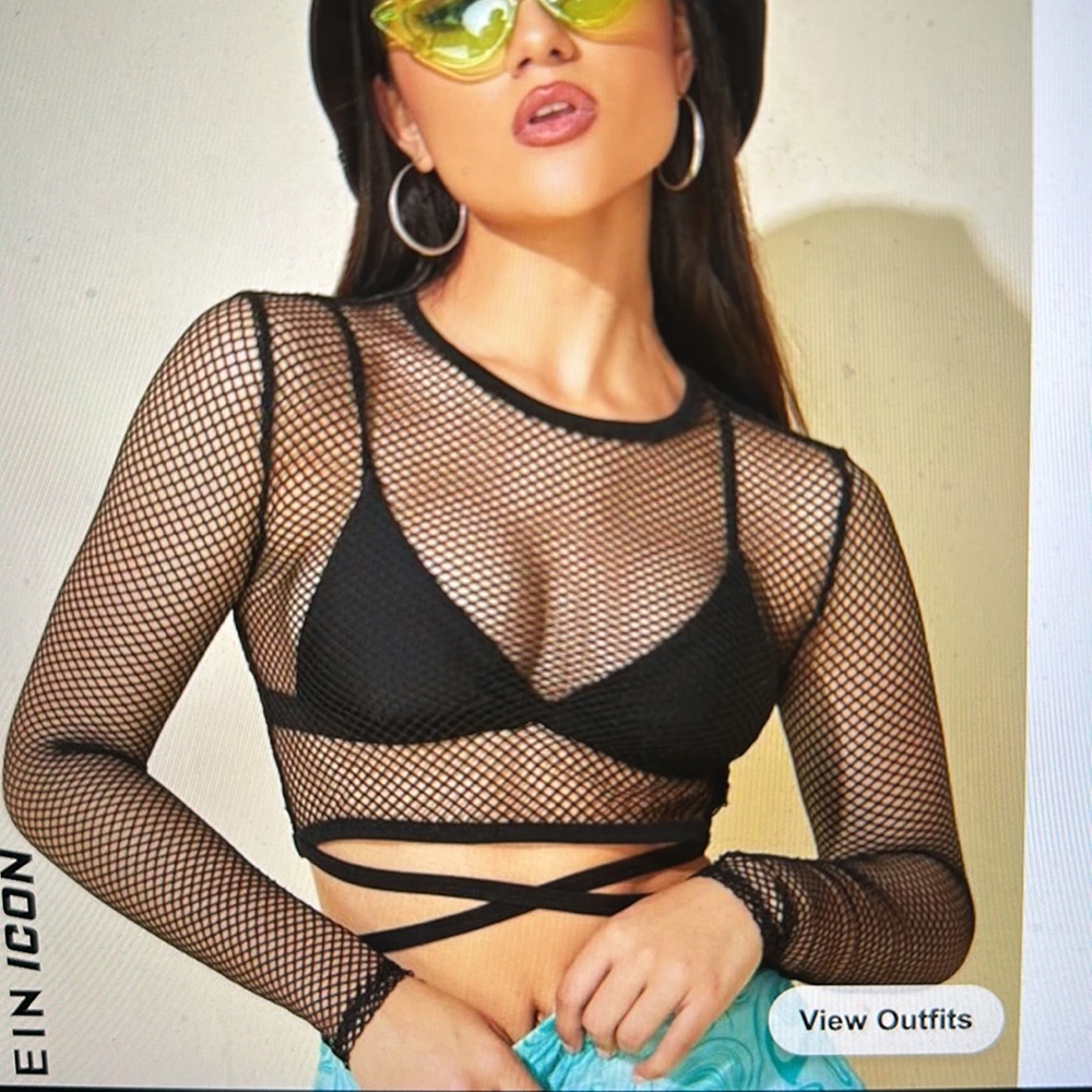 Shein Sheer Net Mesh Top